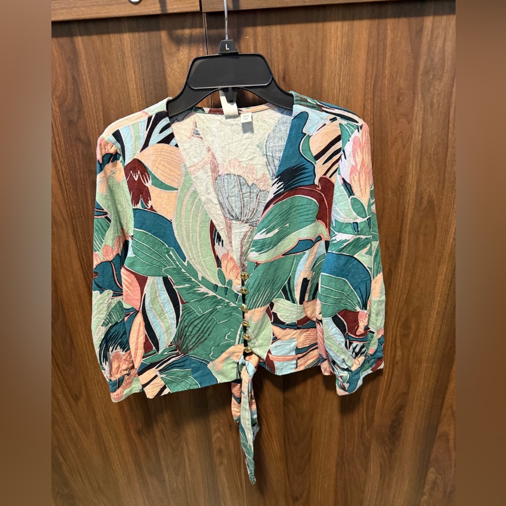 Joie Floral Wrap Top, Size Medium